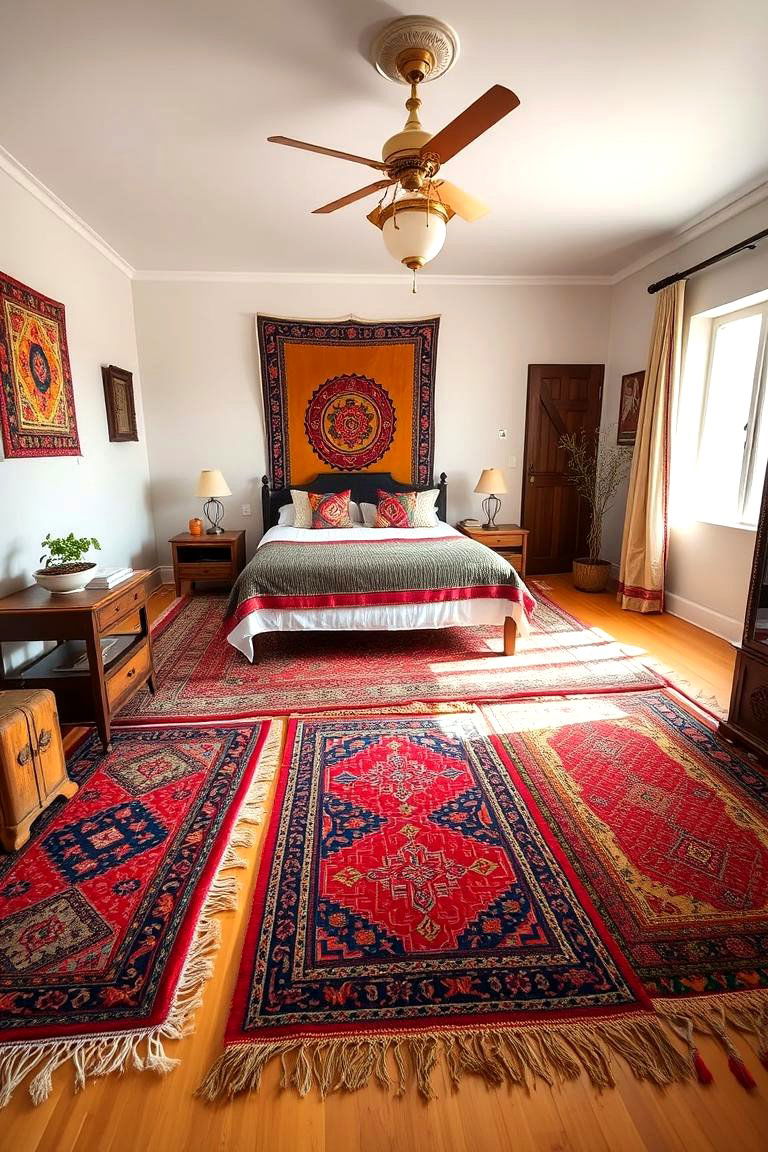 Handwoven Floor Carpets - 24 Moroccan Themed Bedroom Ideas