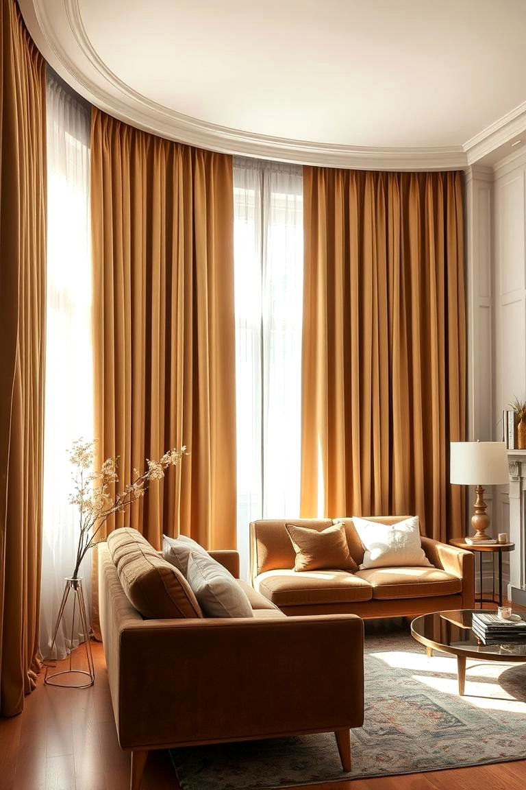 Hang Cozy Curtains - 24 Cozy Living Room Ideas