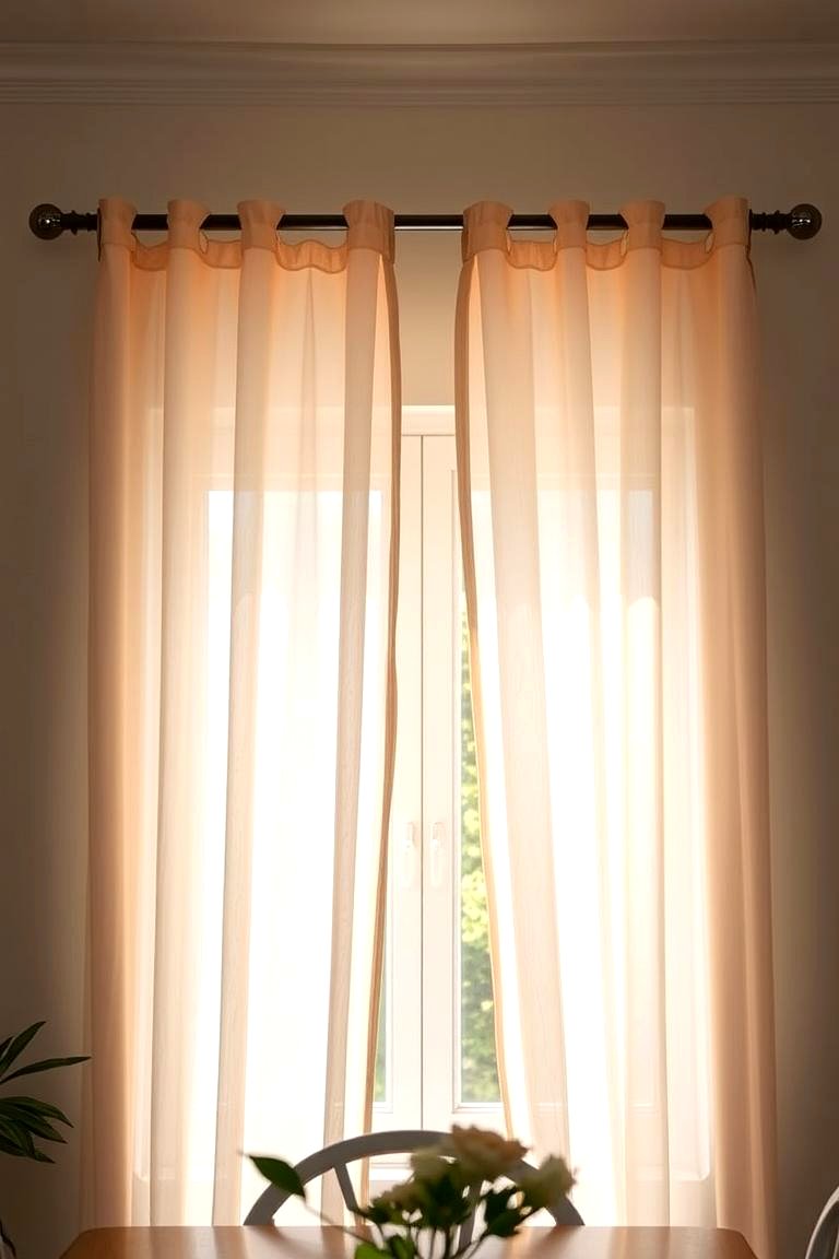 Hang Curtains Strategically - 24 Small Dining Room Ideas