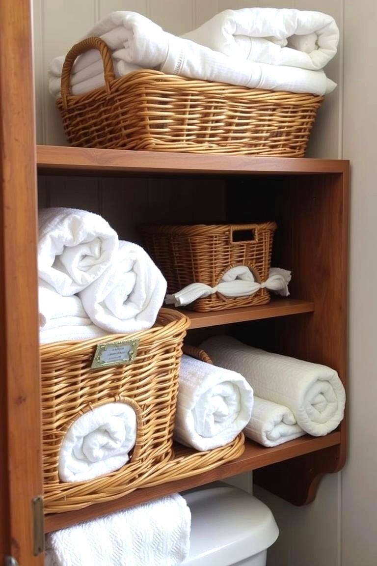 Hang Delicate Linen Curtains - 24 Vintage Bathroom Ideas