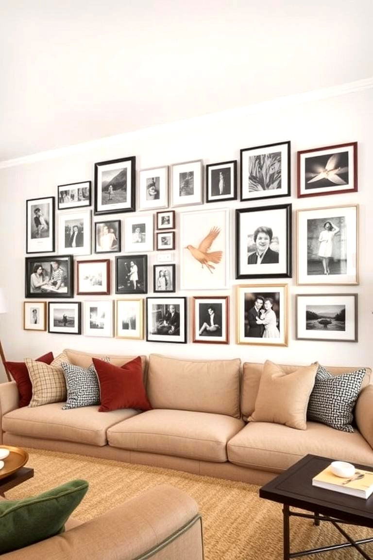 Hang a Gallery Wall - 24 Long Living Room Ideas