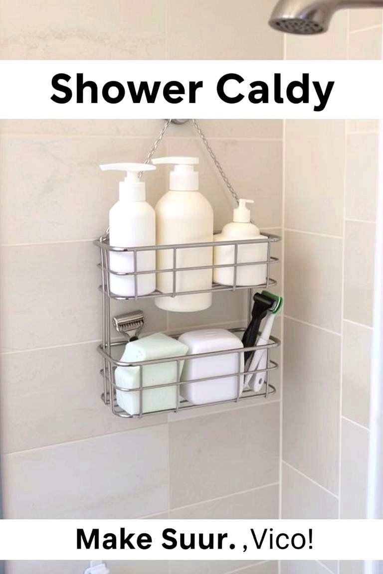 Hang a Shower Caddy for Products - 24 Bathroom Organization Ideas