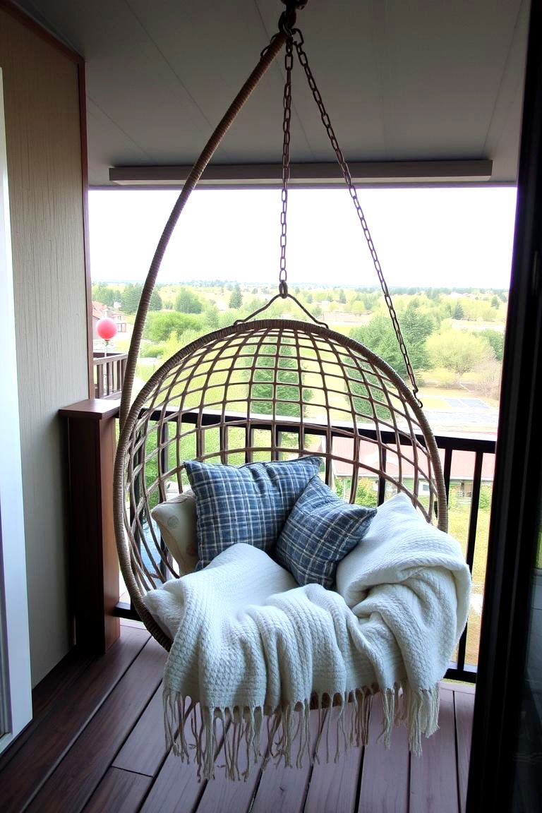 Hanging Chair Retreat - 24 Balcony Ideas