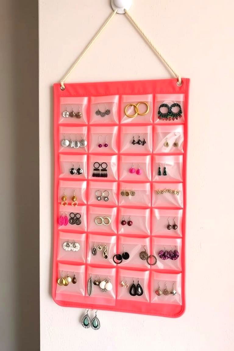 Hanging Earring Organizer - 24 Earring Storage Ideas