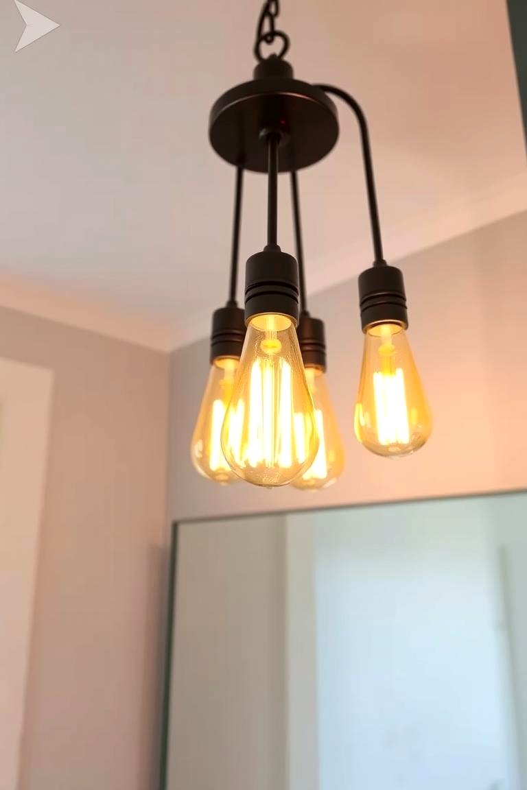 Hanging Edison Bulb Chandelier - 24 Bathroom Chandelier Ideas