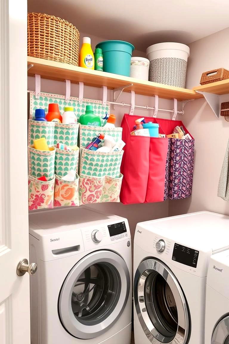 Hanging Fabric Pockets for Flexible Organization - 24 Laundry Detergent Storage Ideas