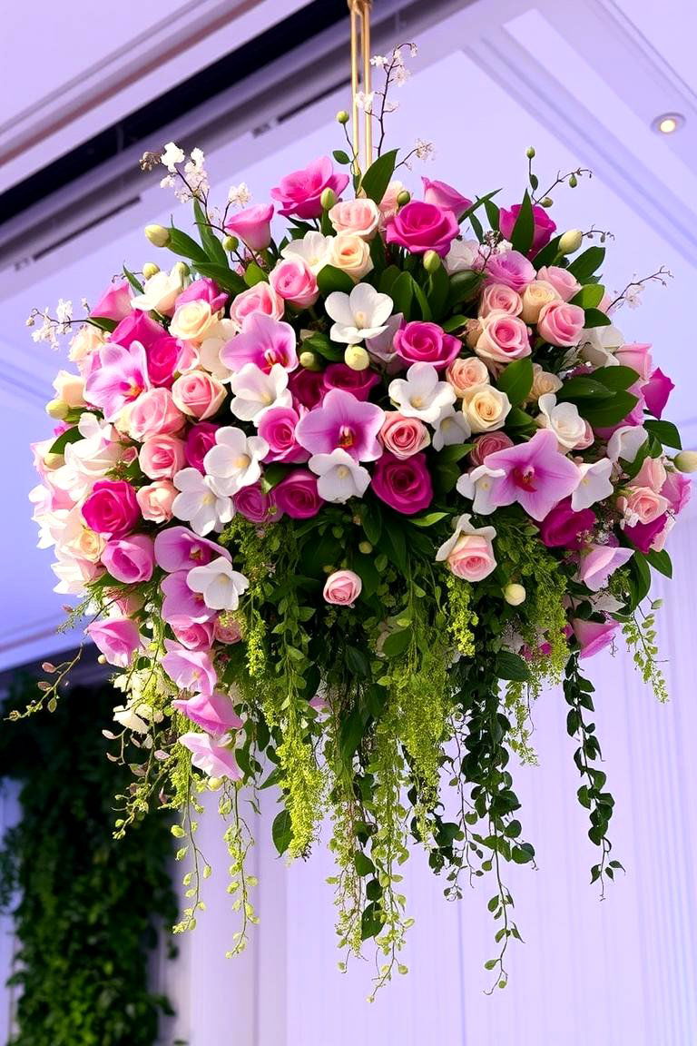 Hanging Floral Installation - 24 Flower Centerpiece Ideas