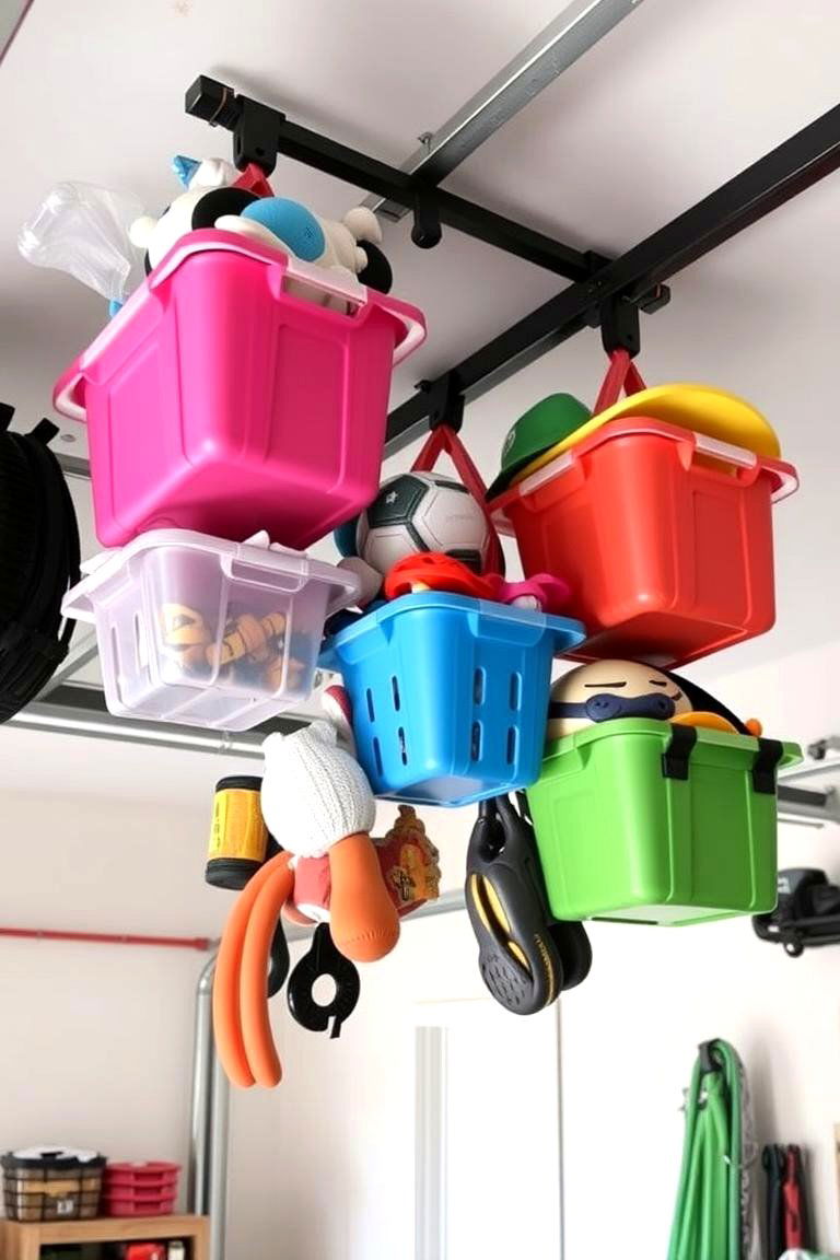 Hanging Garage Storage Bins - 24 Garage Storage Ideas
