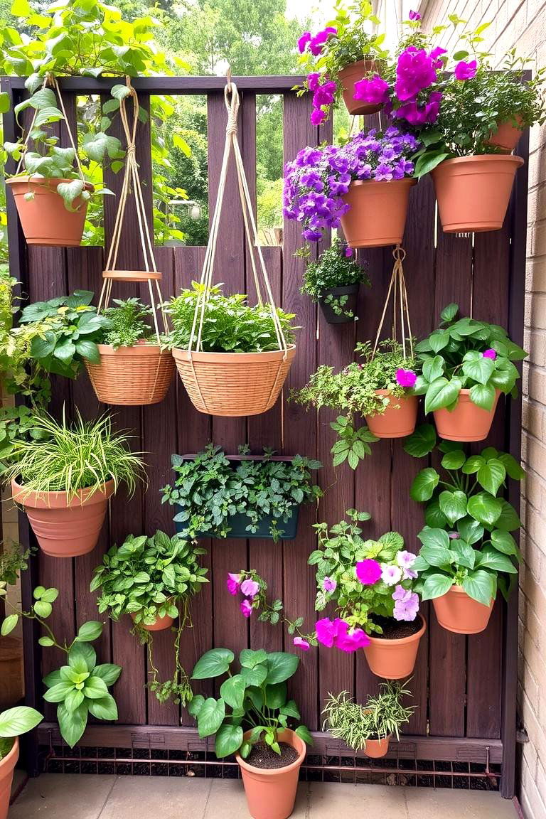 Hanging Garden Privacy Screen - 24 Patio Privacy Ideas