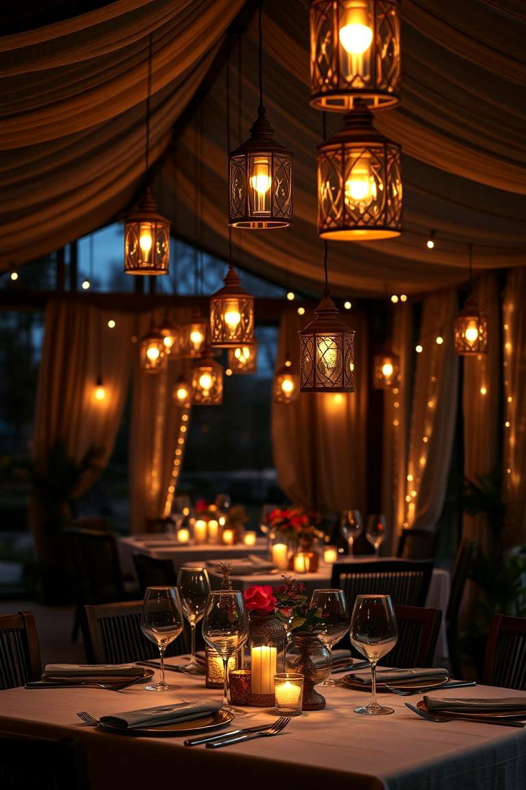 Hanging Lanterns and Lights - 24 Boho Dining Room Ideas
