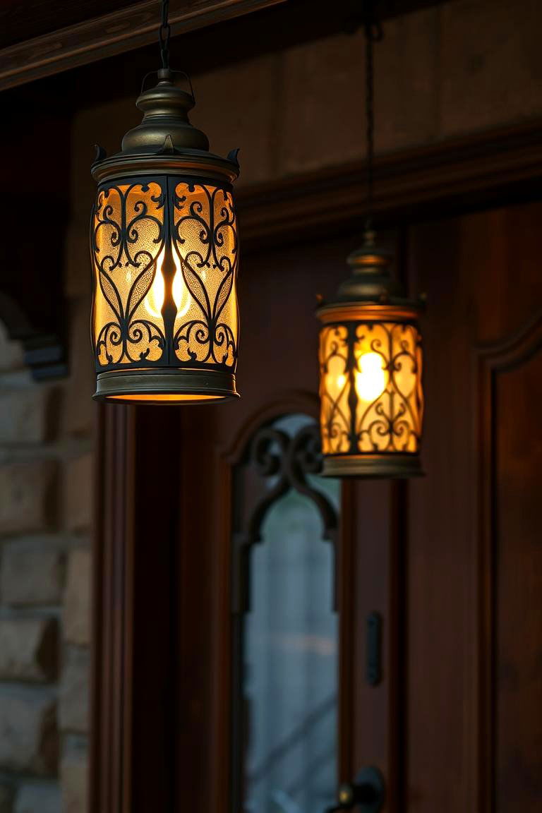 Hanging Lanterns for Cozy Ambiance - 24 Front Door Decor Ideas
