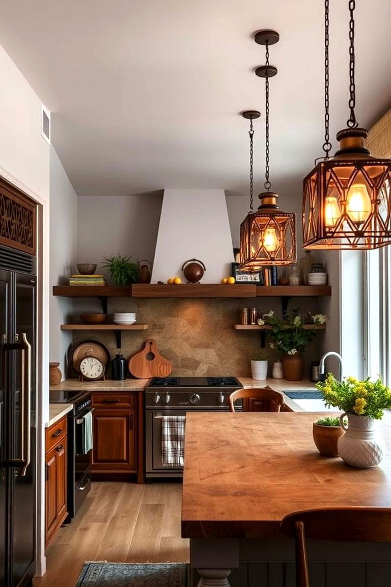 Hanging Lanterns for a Boho Vibe - 24 Small Kitchen Lighting Ideas