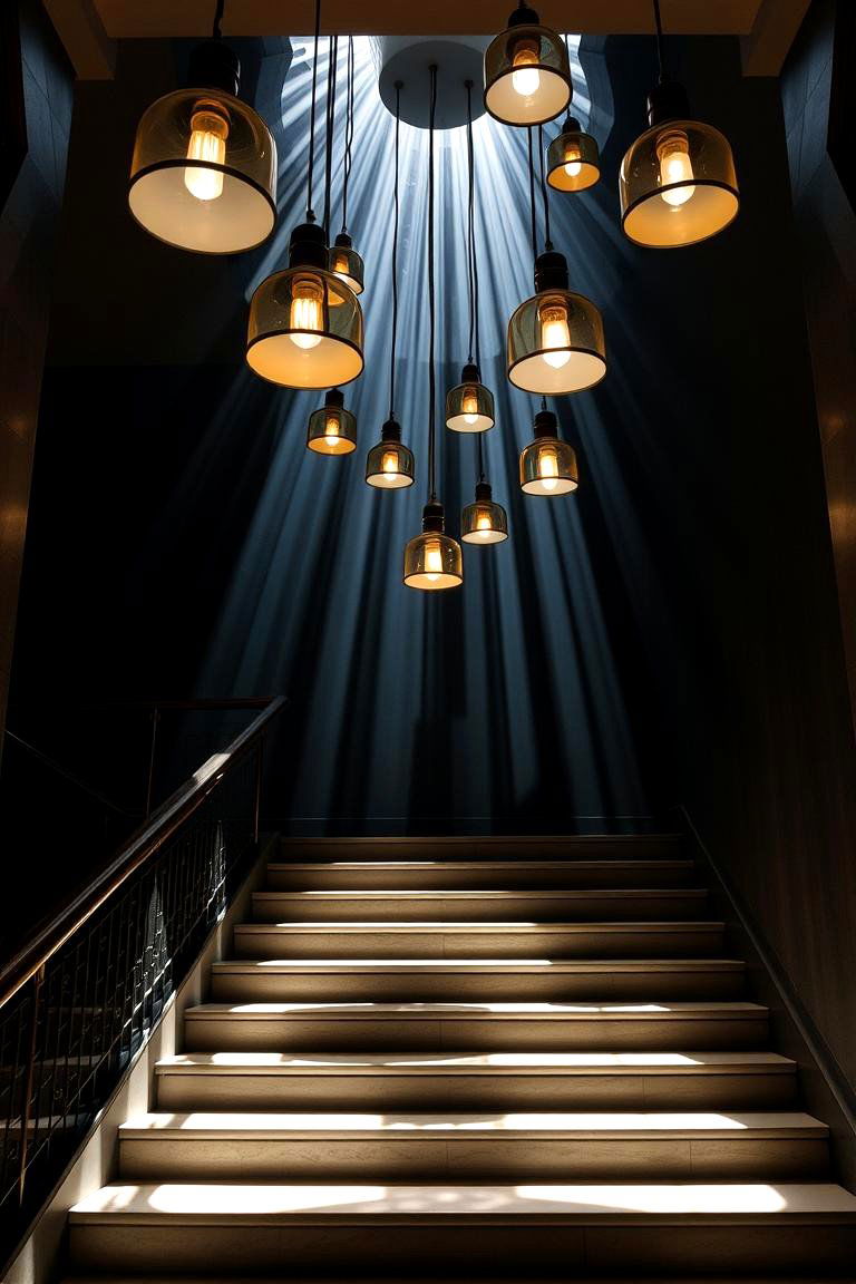 Hanging Pendant Lights for Staircase - 24 Staircase Lighting Ideas