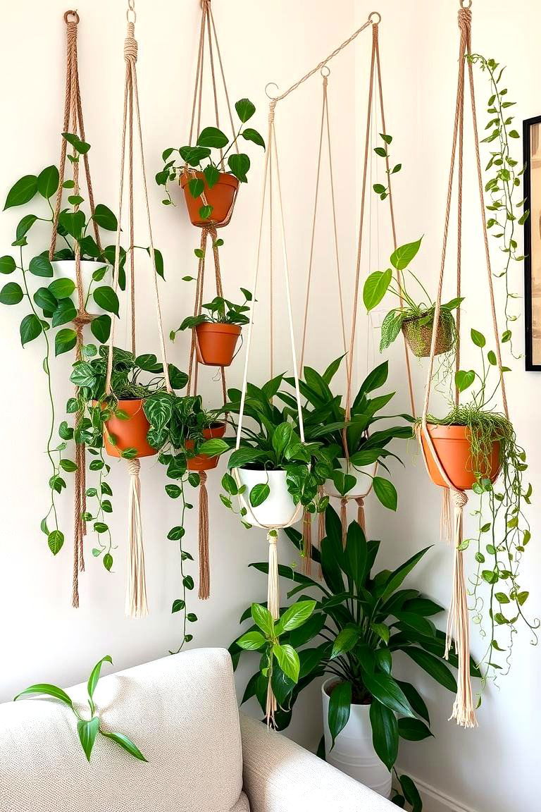 Hanging Plant Display - 24 Indoor Garden Ideas