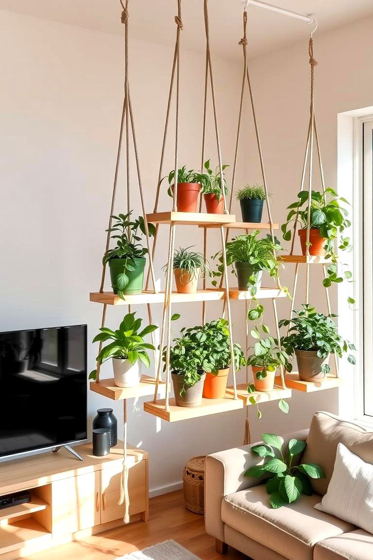 Hanging Plant Shelves - 24 Indoor Plant Wall Ideas