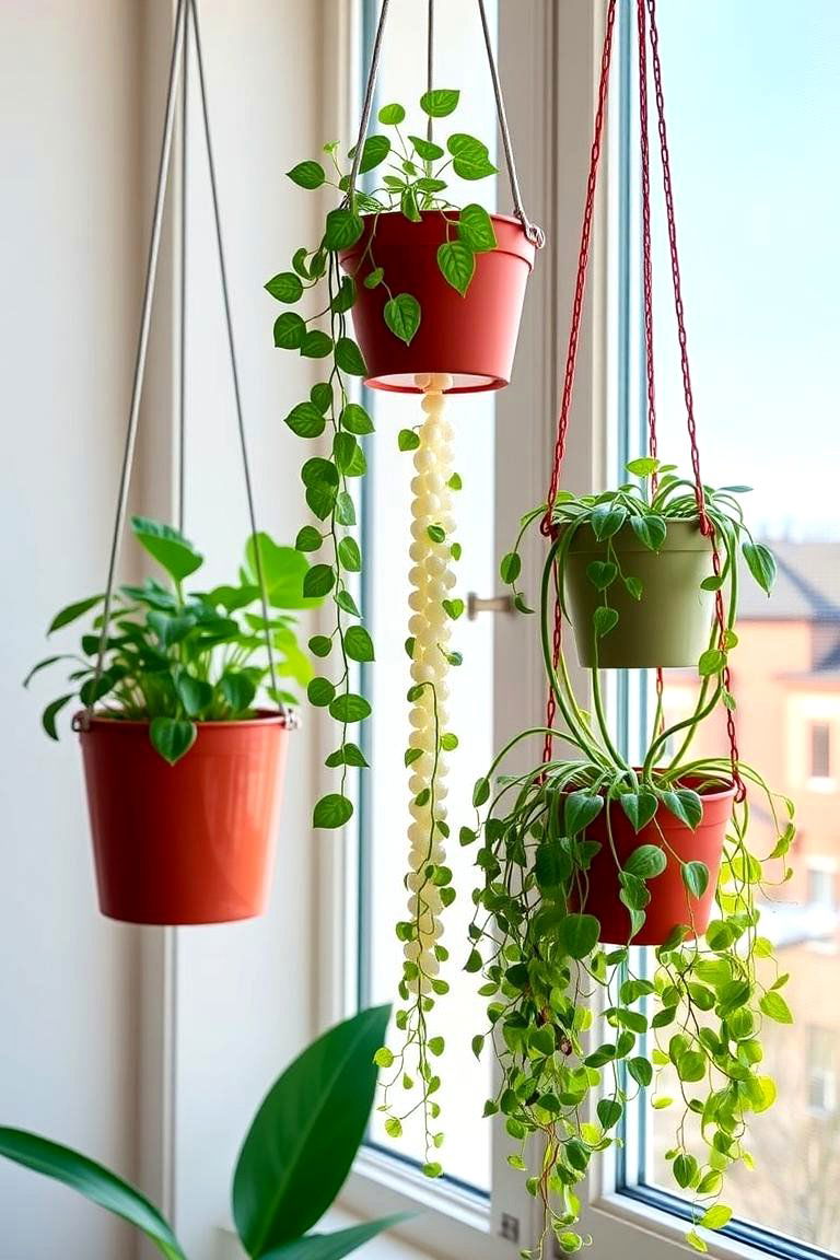 Hanging Plant Trio - 24 Potted Plant Arrangement Ideas