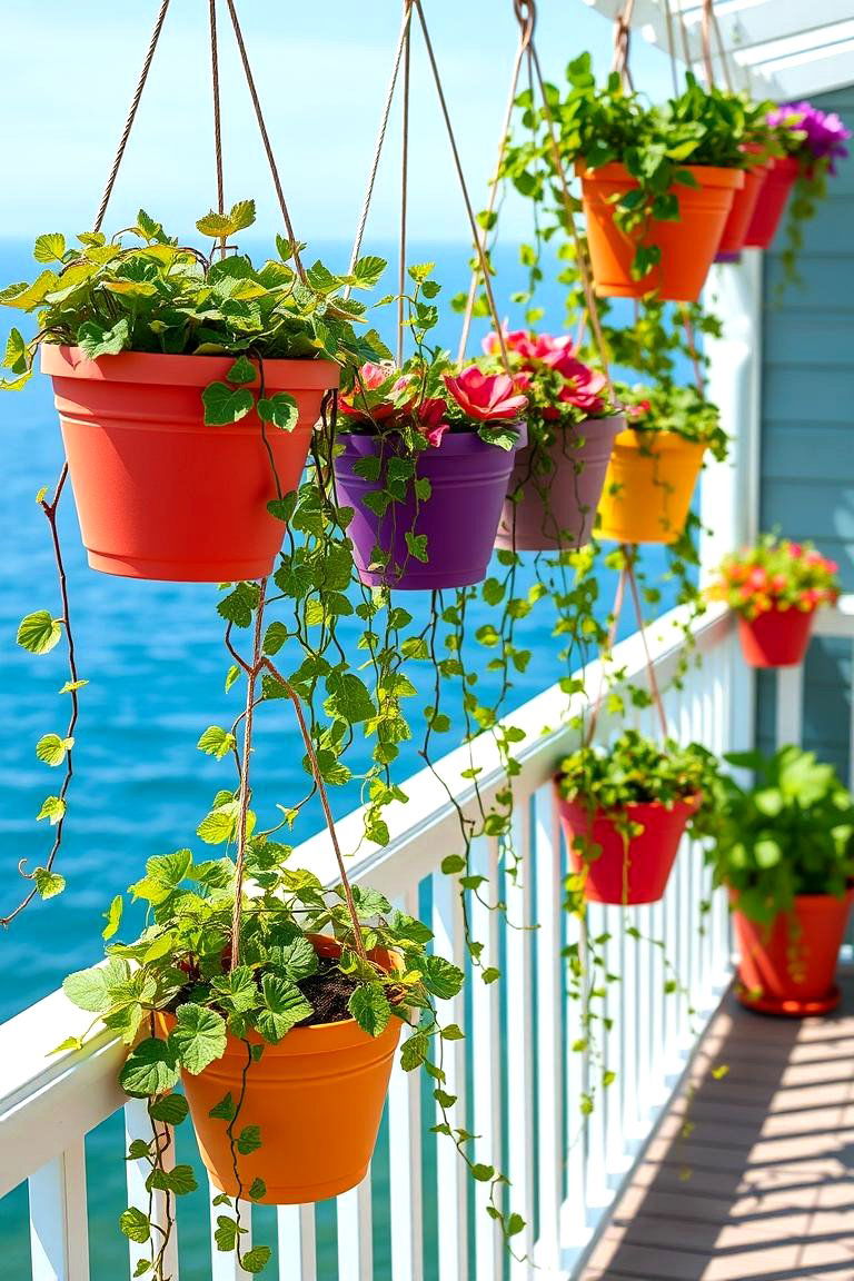 Hanging Planter Harmony - 24 Deck Decorating Ideas With Plant
