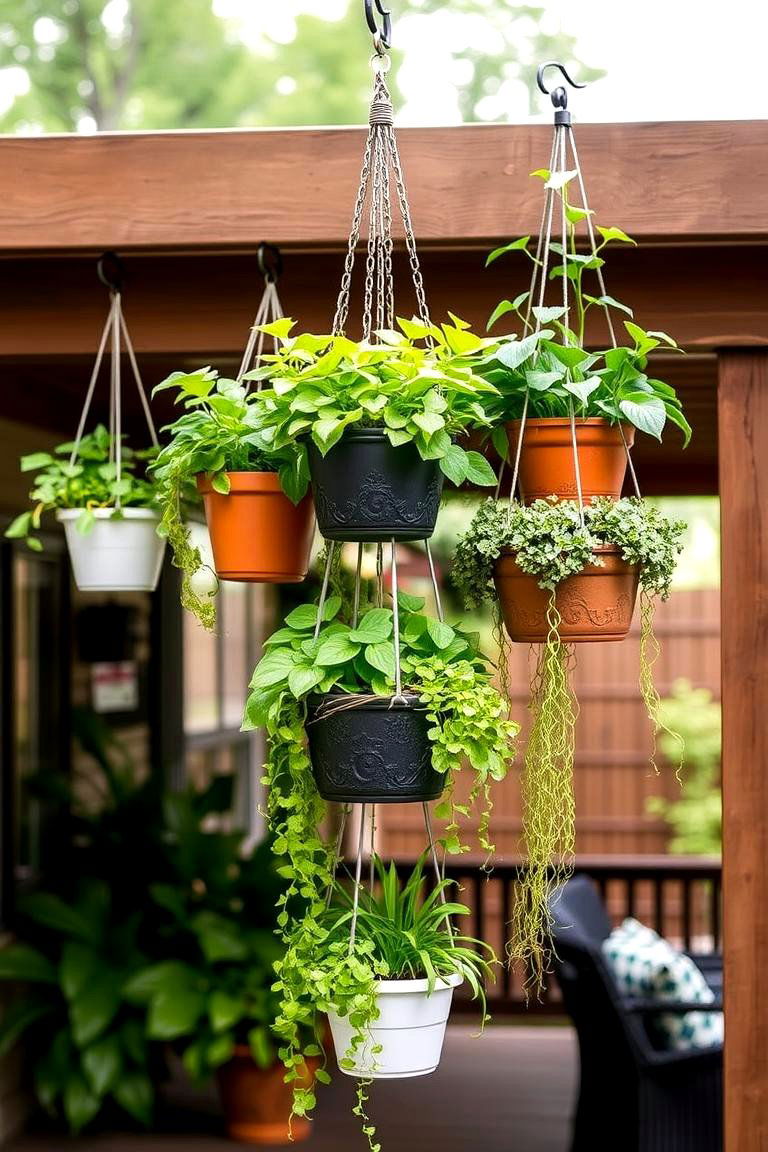 Hanging Planters and Vertical Gardens - 24 Attached Covered Patio Ideas