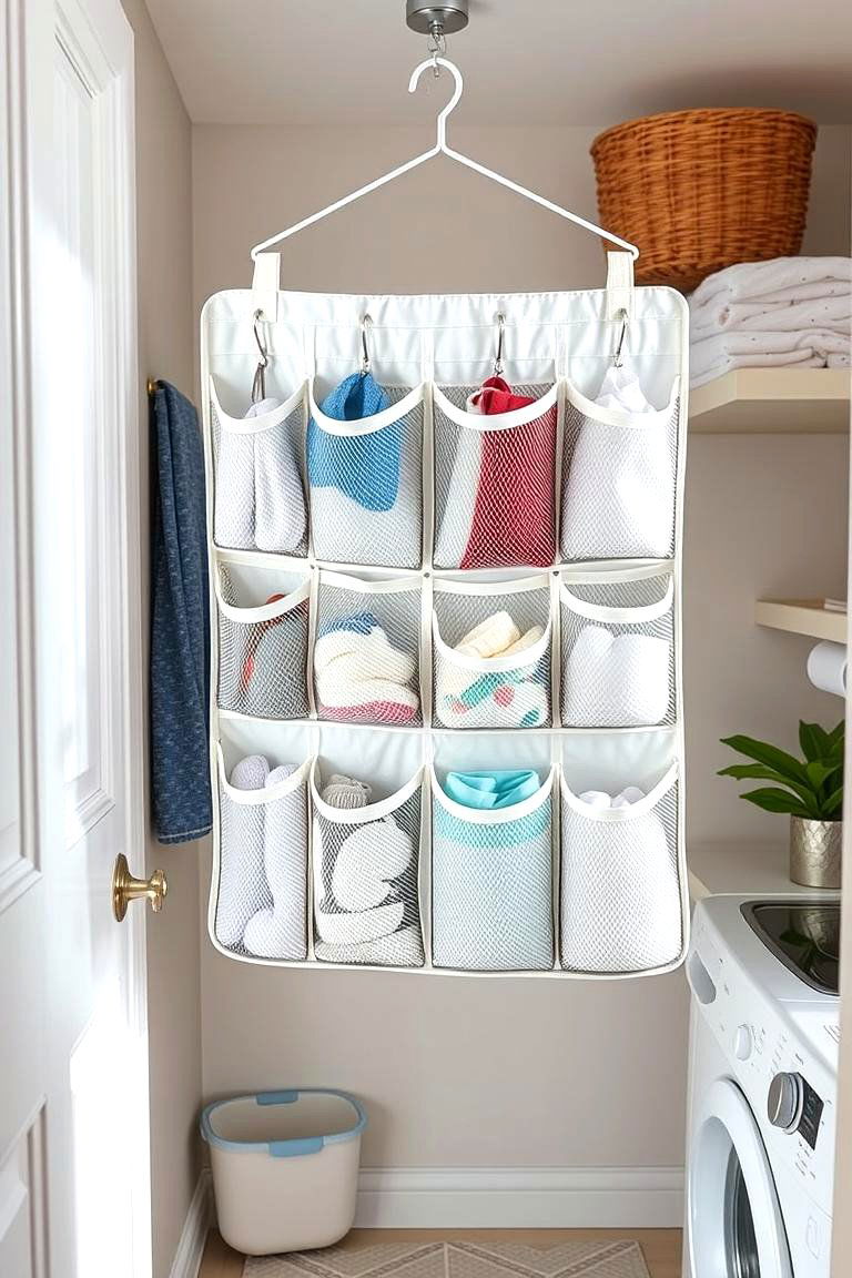 Hanging Pocket Drying Rack - 24 Laundry Room Drying Rack Ideas