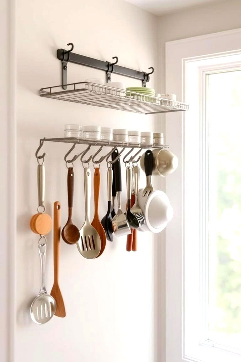 Hanging Racks for Utensils - 24 Small Pantry Ideas