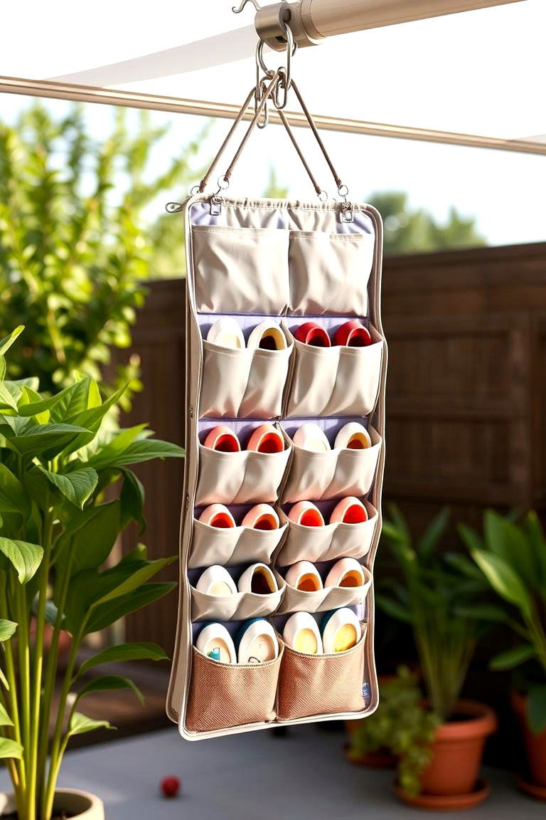 Hanging Shoe Organizer - 24 Outdoor Shoe Storage Ideas