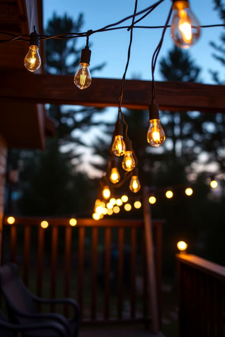 Hanging String Lights for Ambiance - 24 Backyard Deck Ideas on a Budget
