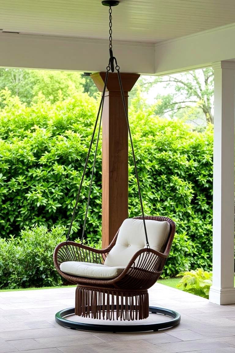 Hanging Swing Chair - 24 Attached Covered Patio Ideas