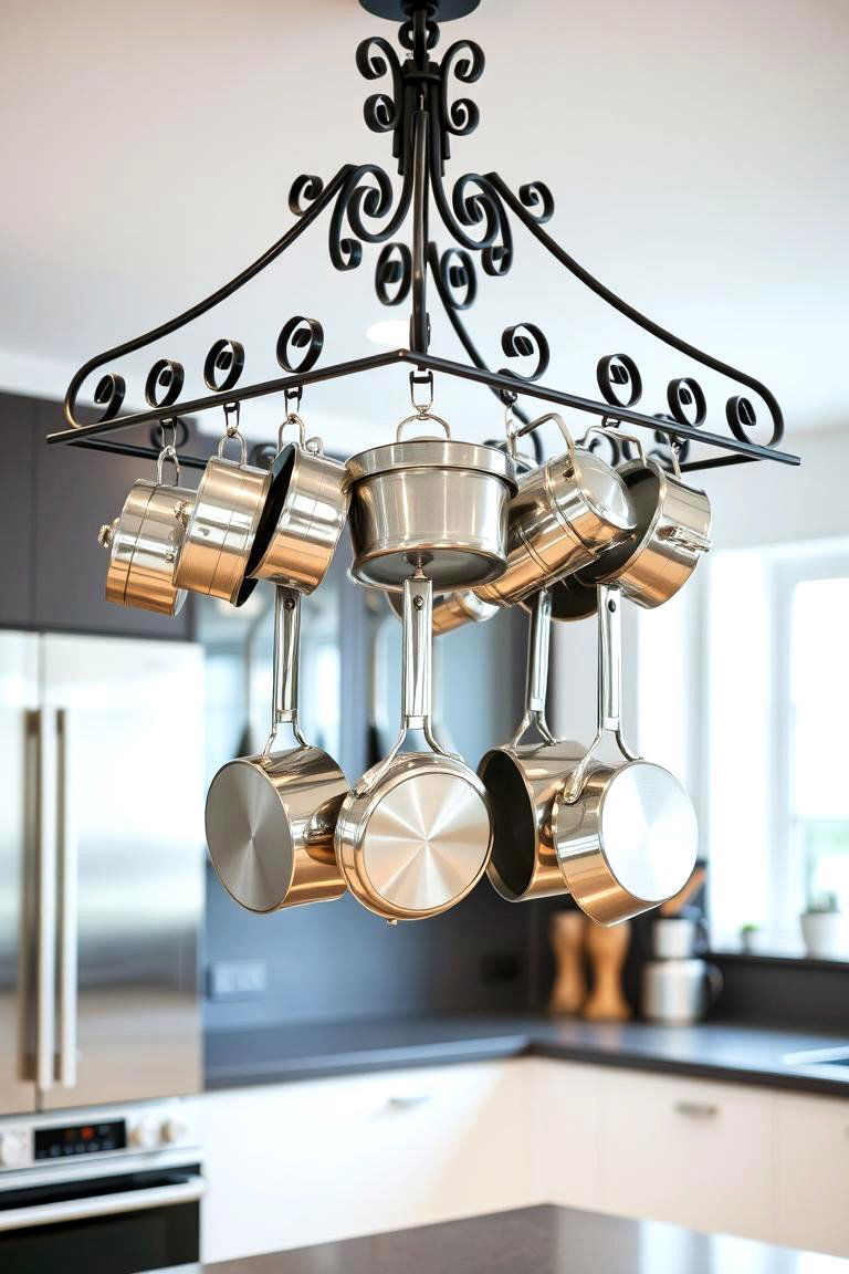 Hanging Them Overhead - 24 Pots and Pans Storage Ideas
