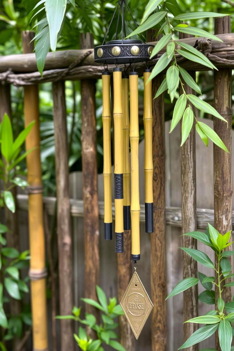 Hanging Wind Chimes Fence Art - 24 Fence Art Ideas