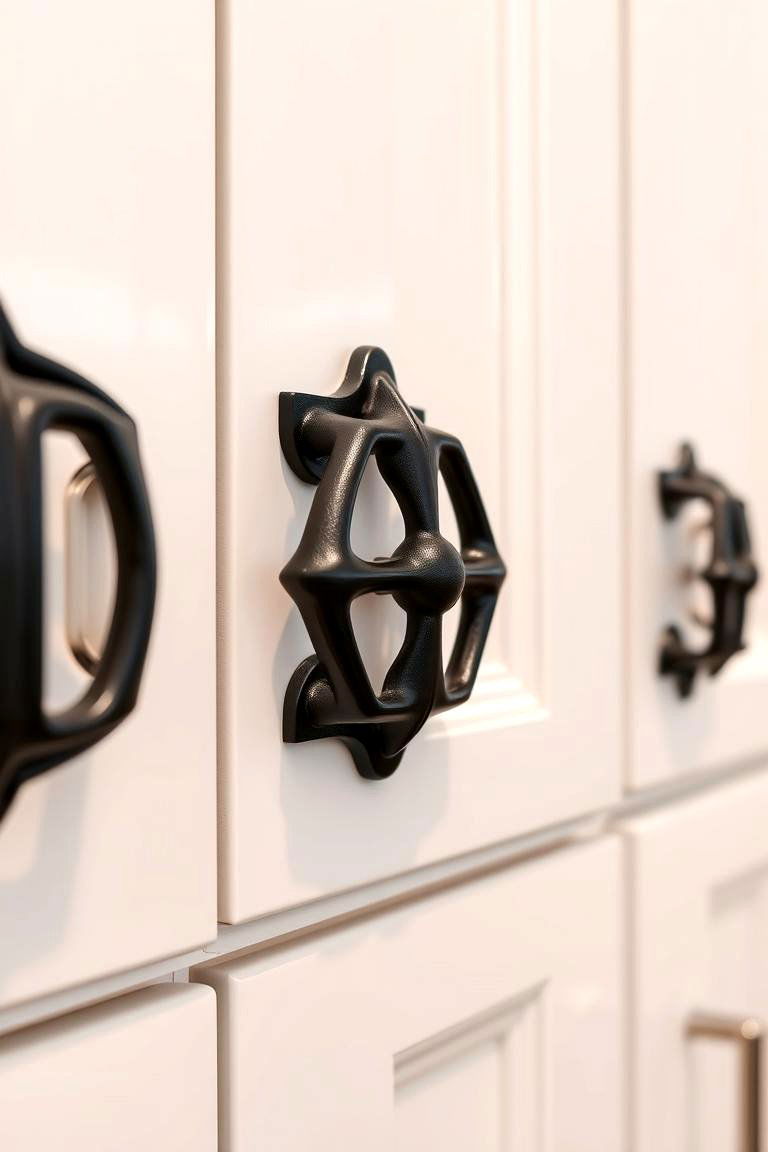 Hardware as a Focal Point - 24 White Kitchen Cabinets With Black Hardware