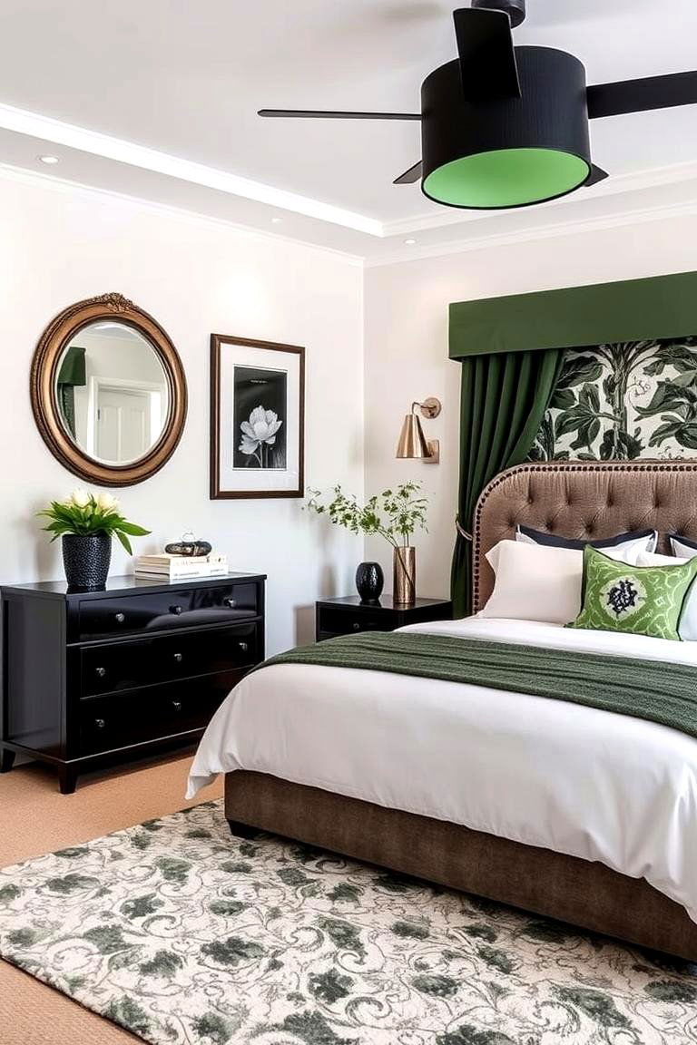 Harmonious Balance Final Touches in Black and Green - 24 Black and Green Bedroom Design Ideas