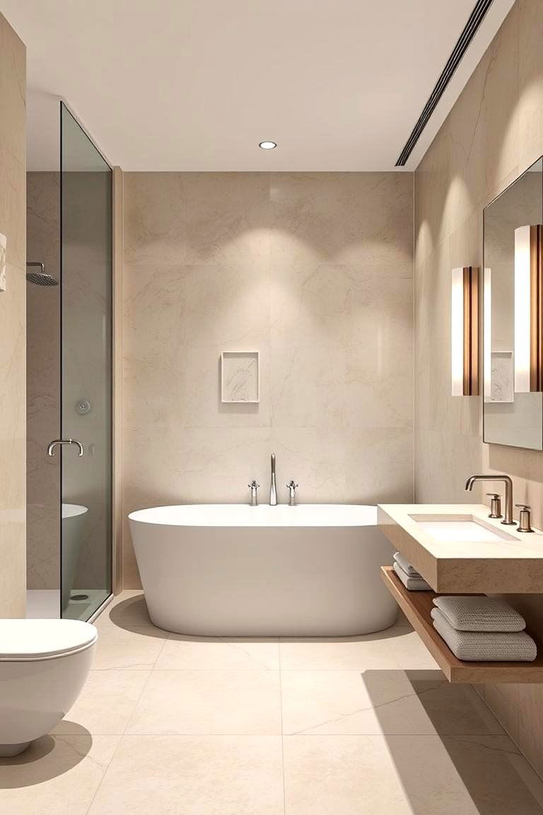 Harmonious Balance - 24 Travertine Tile Bathroom Ideas