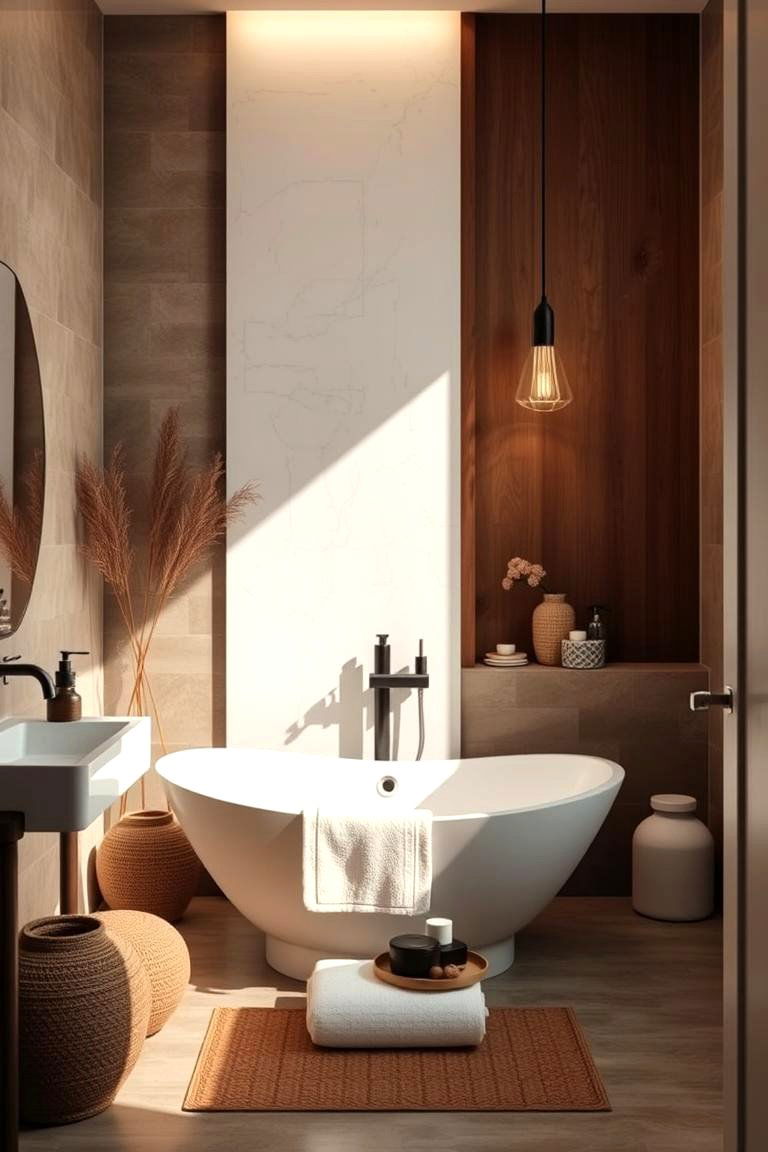 Harmonious Brown and White Spa Inspired Retreat - 24 Brown and White Bathroom Ideas