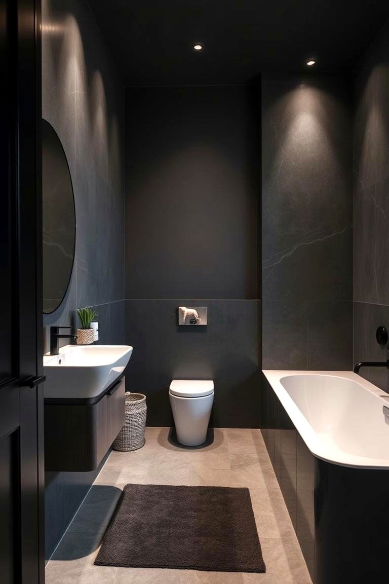 Harmonious Color Balance - 24 Black and Grey Bathroom Ideas