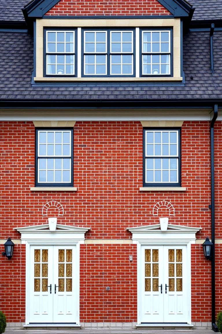 Harmonious Color Balance - 24 Red Brick House with Black Trim Design Ideas