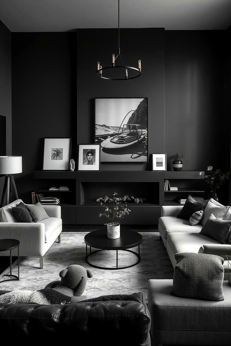 Harmonious Color Balance - 24 Black and White Boho Living Room Ideas