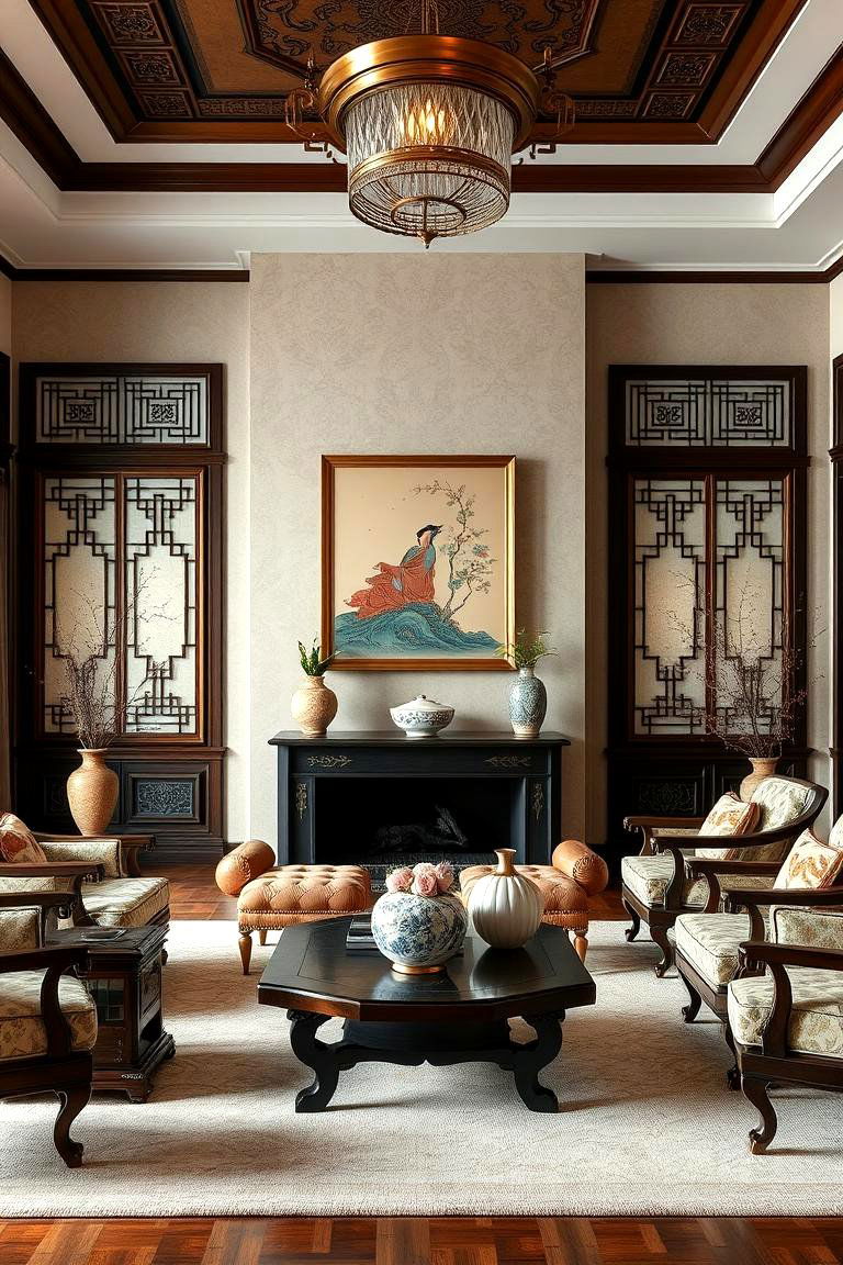 Harmonious Eastern Inspirations - 24 Chinoiserie Living Room Ideas