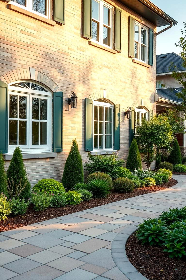 Harmonious Exterior Color Balance - 24 Sage Green Painted Brick House Ideas