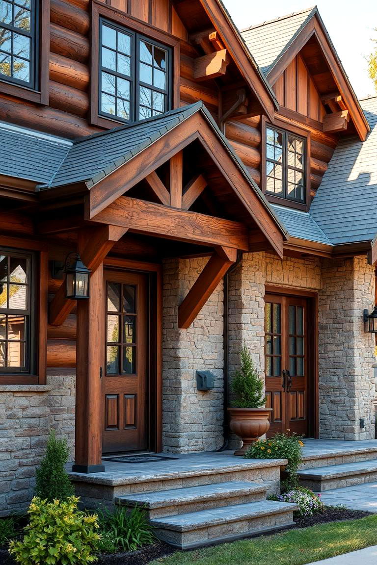 Harmonious Rustic Blend Exterior - 24 Cottagecore House Exterior Ideas