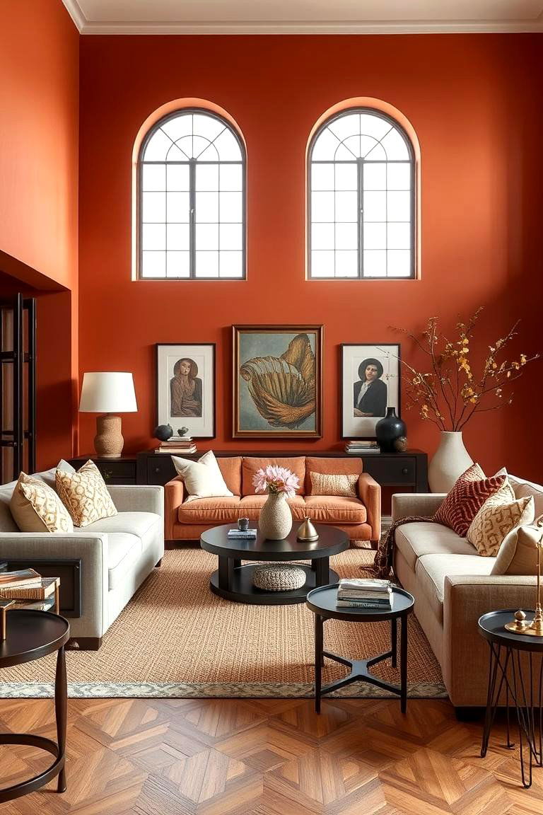 Harmonious Terracotta and Neutral Palette - 24 terracotta living room ideas