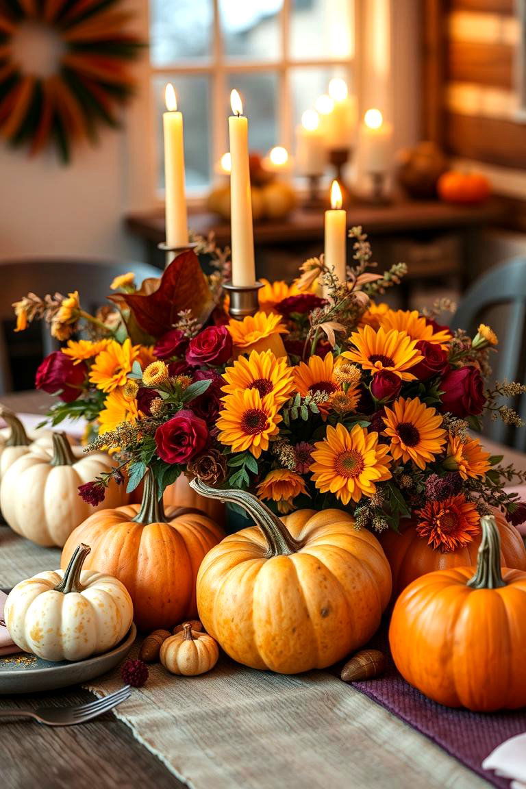 Harvest Centerpiece - 24 Friendsgiving Decor Ideas