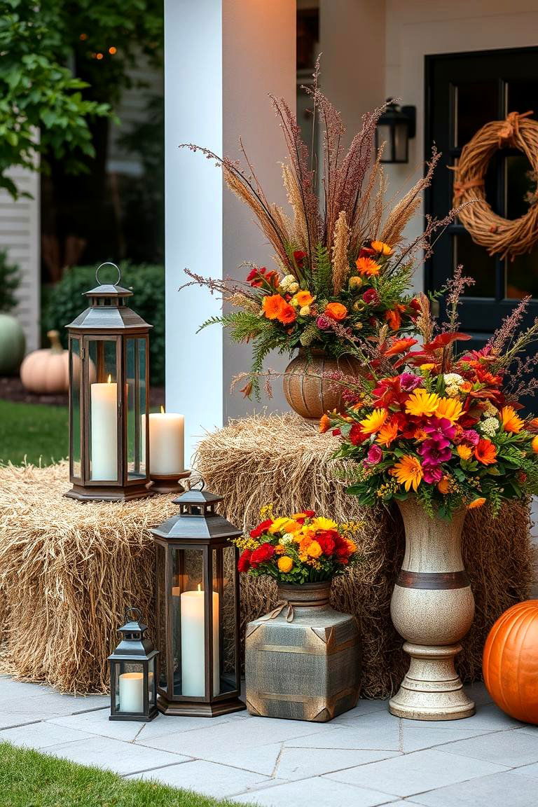 Harvest Inspired Outdoor Decor - 24 Friendsgiving Decor Ideas