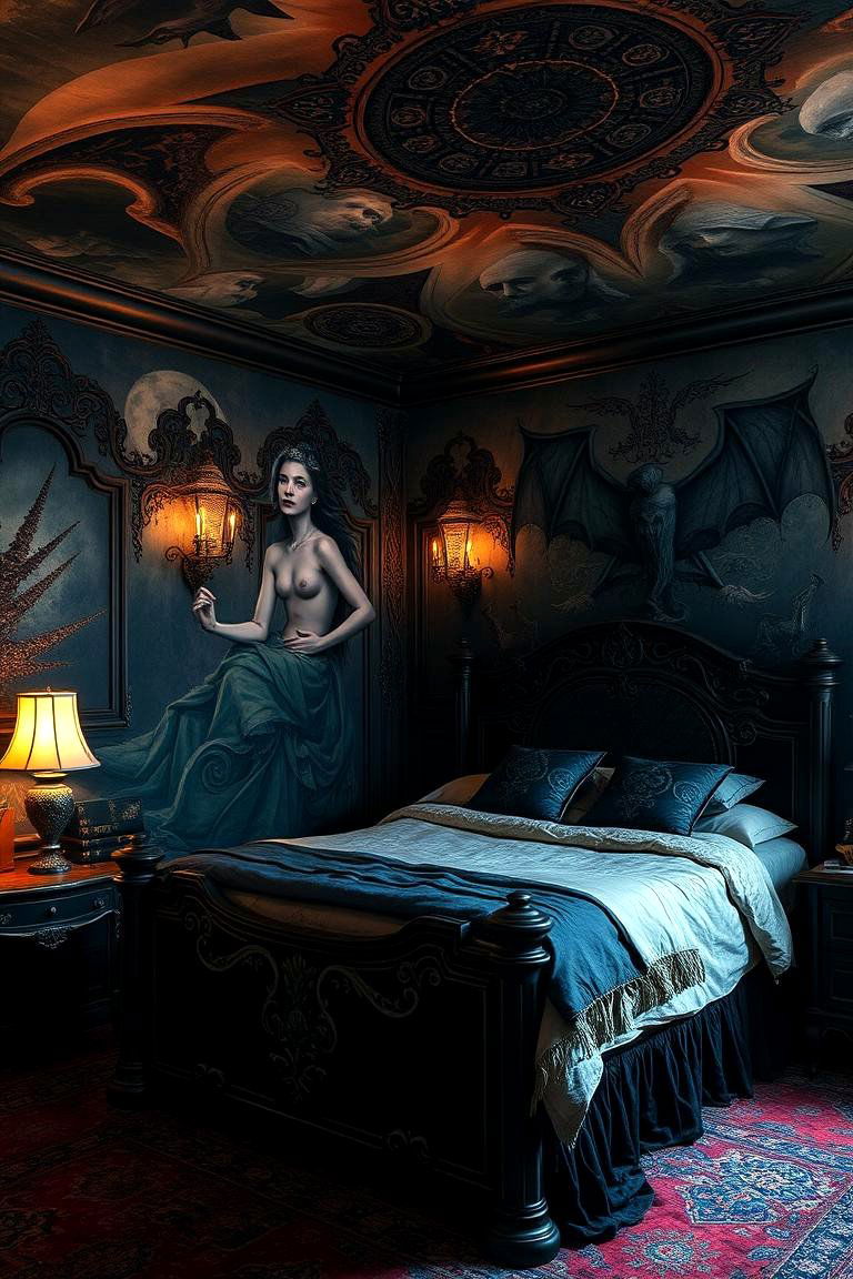 Haunting Gothic Murals - 24 Vampire Bedroom Ideas