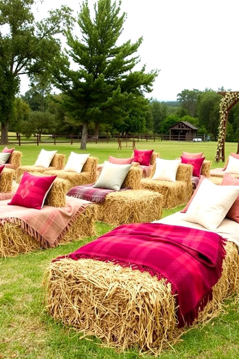 Hay Bale Seating - 24 Western Wedding Ideas