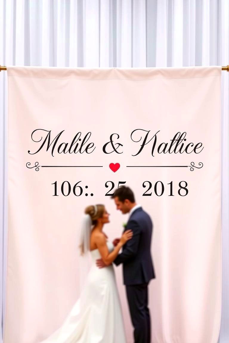 Heartfelt Personalized Banner - 24 Wedding Backdrop Ideas