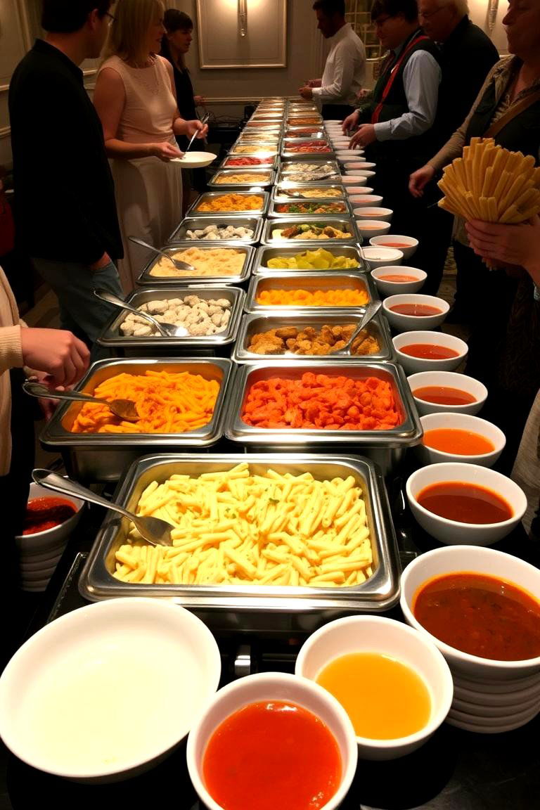 Hearty Pasta Buffet - 24 Wedding Rehearsal Dinner Ideas