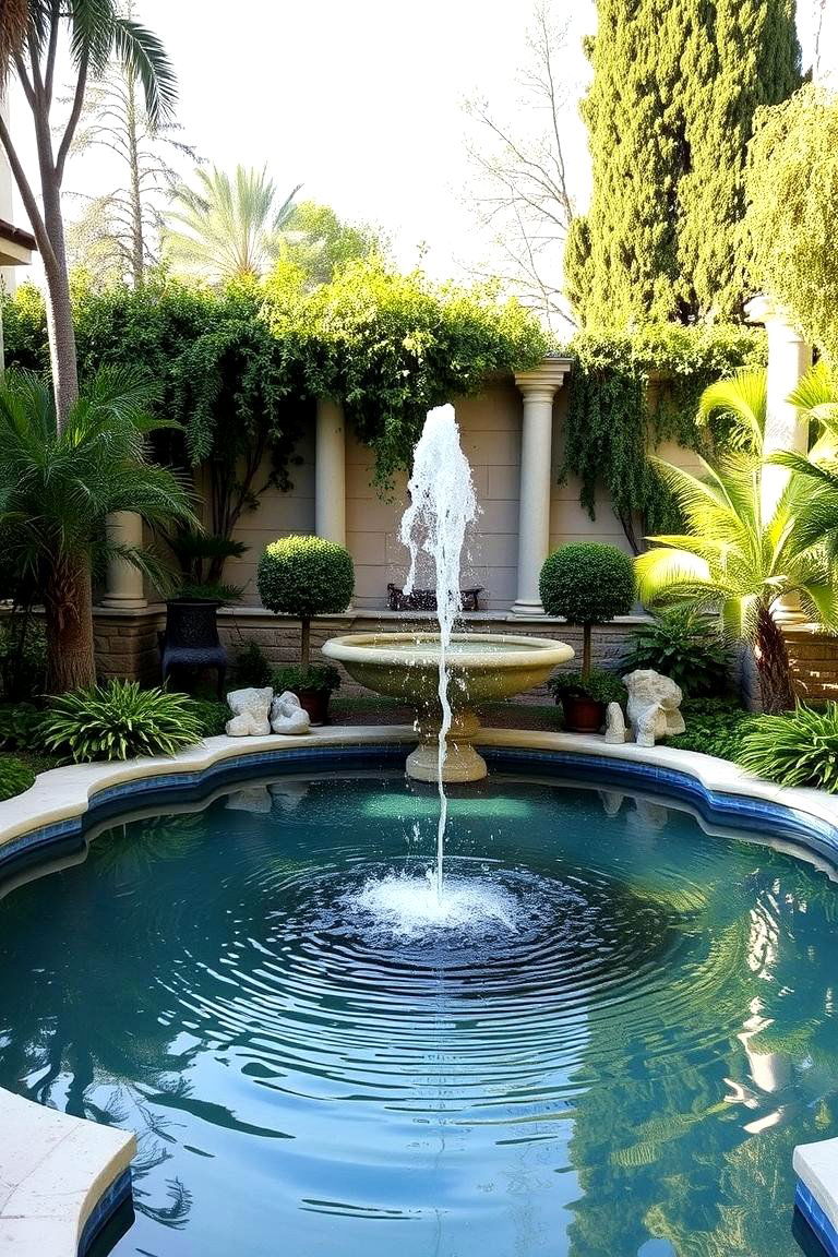 Hellenic Water Feature Garden - 24 Greek Garden Ideas