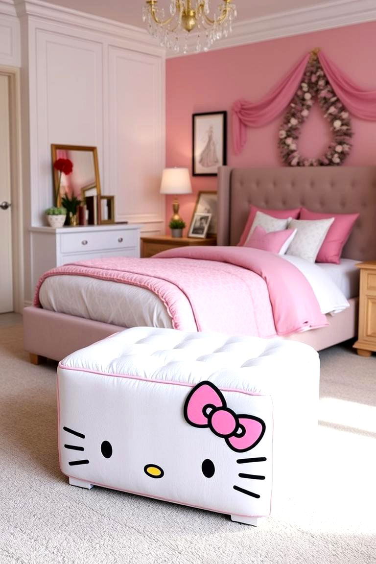 Hello Kitty Inspired Ottoman - 24 Hello Kitty Bedroom Ideas