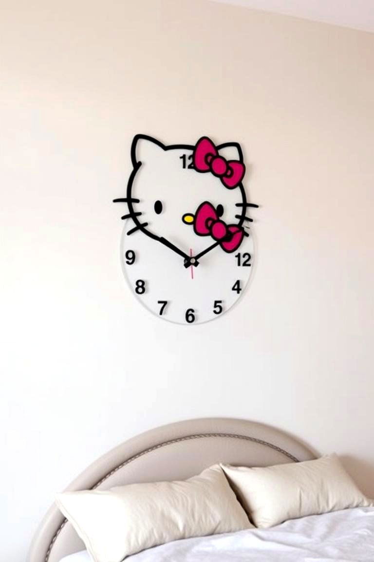 Hello Kitty Inspired Wall Clock - 24 Hello Kitty Bedroom Ideas