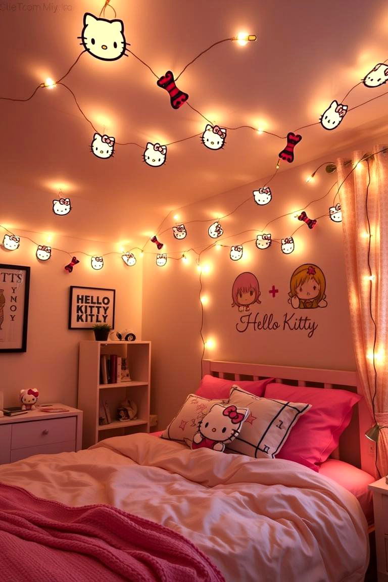Hello Kitty String Lights - 24 Hello Kitty Bedroom Ideas